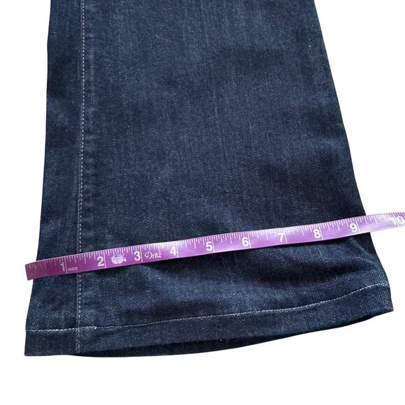 Paige Skyline Boot Jeans Women's Sz 10 30 Blue Dark wash Bootcut Mid Rise Boho - Picture 13 of 16